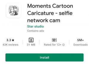 Moments Cartoon Caricature  – Selfie Network Cam: