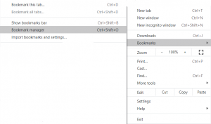 How to delete Bookmarks using Chrome Bookmarks Manager