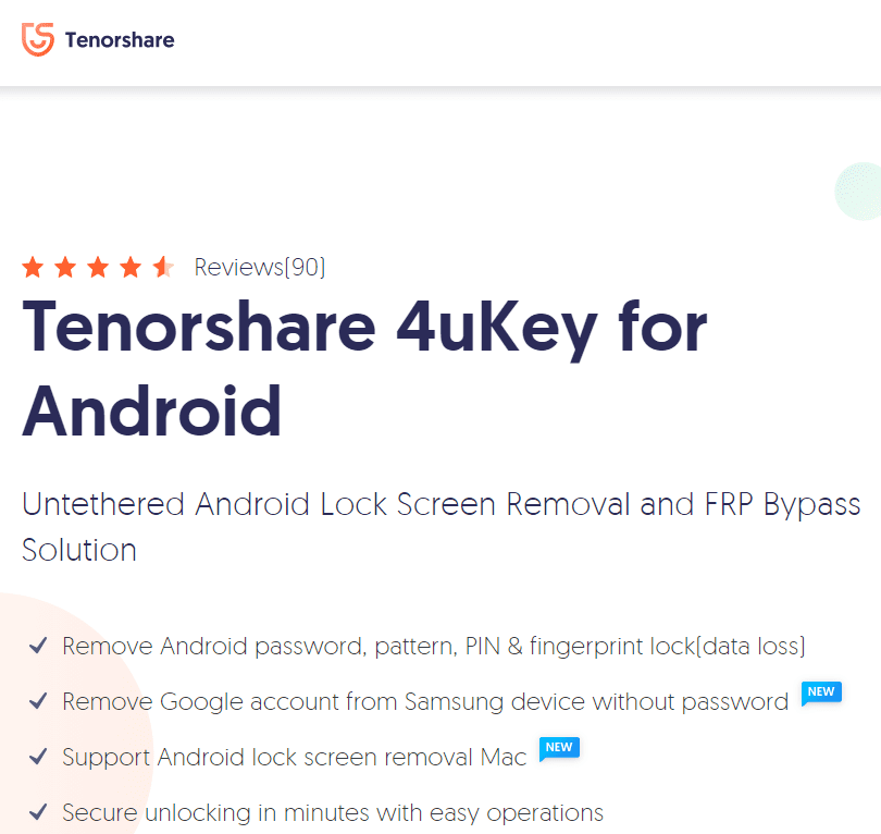 tenorshare android unlocker
