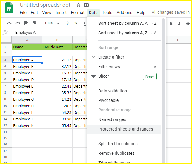 How To Lock Cells In Google Sheets