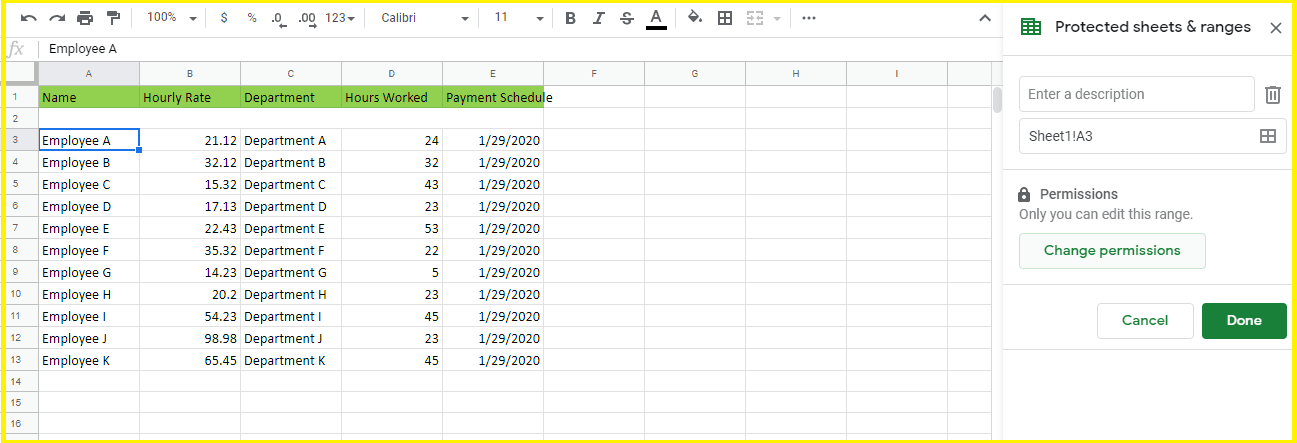 How To Lock Cells In Google Sheets
