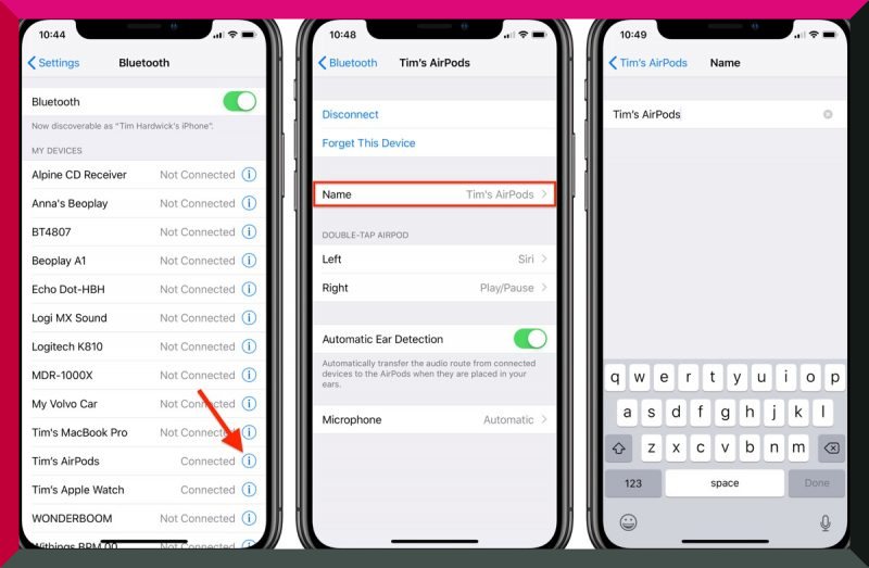 How to change the display name of your AirPods, erase the device from your computer, and disconnect your AirPods