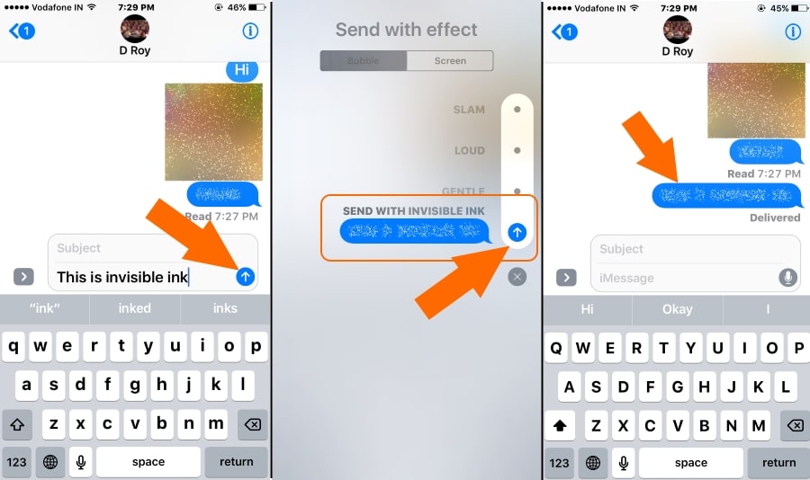 How to use Invisible Ink on iOS 10