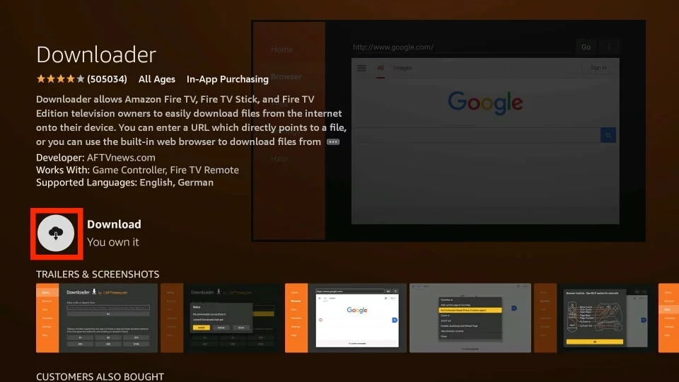 Navigate to the file and select “Download”