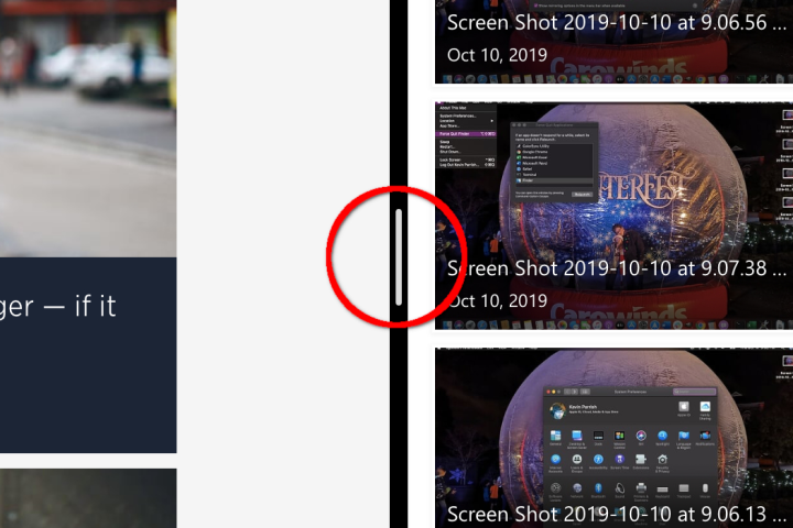 Release the mouse and Option key to snap the windows side-by-side.