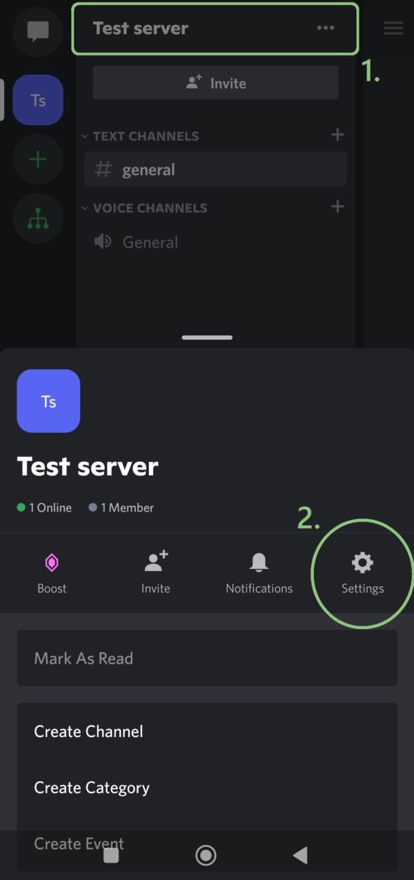 Select the Server Settings icon (gear icon).