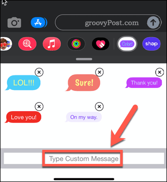 Type out your iMessage text in the app.