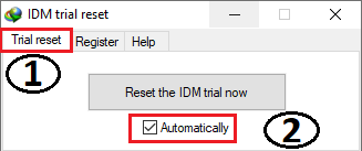 Click the "Trial Reset" button to initiate the reset process.