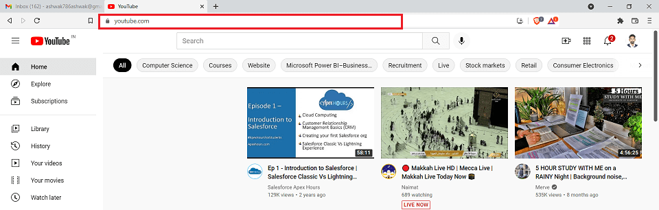 Log in/Sign up using your YouTube account at YouTube.com.