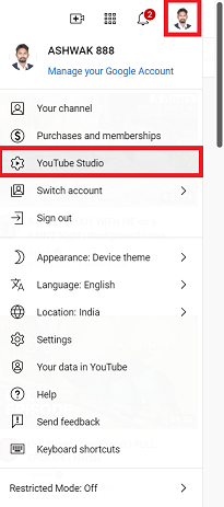 Make a Channel, and Select ‘Live Streaming' from the left side of the Dashboard.
