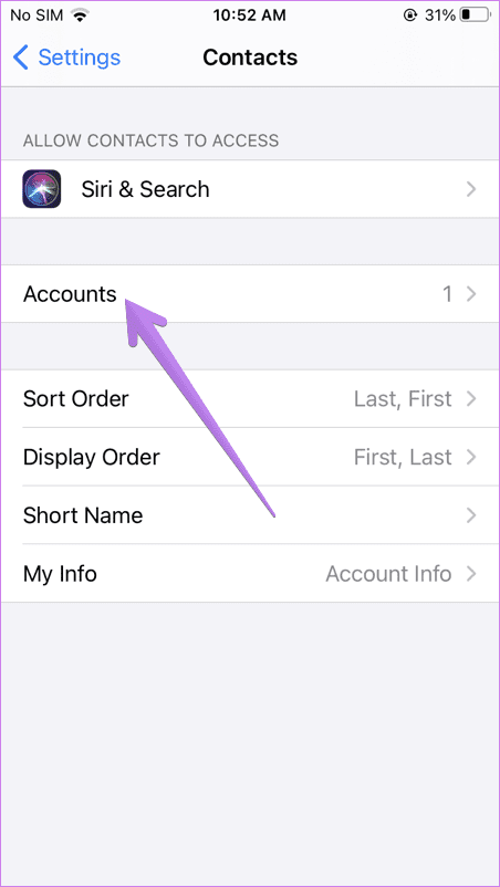 Move to Contacts. Harness on Accounts.