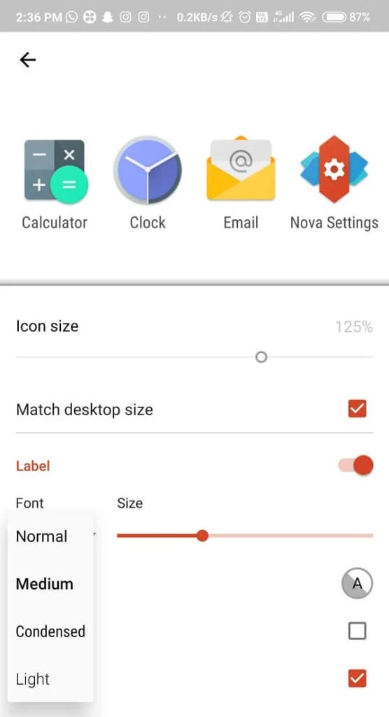 Optionally tweak Font Size and Text Boldness