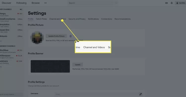 Select Twitch in the service tab of File > Settings > Streaming.
