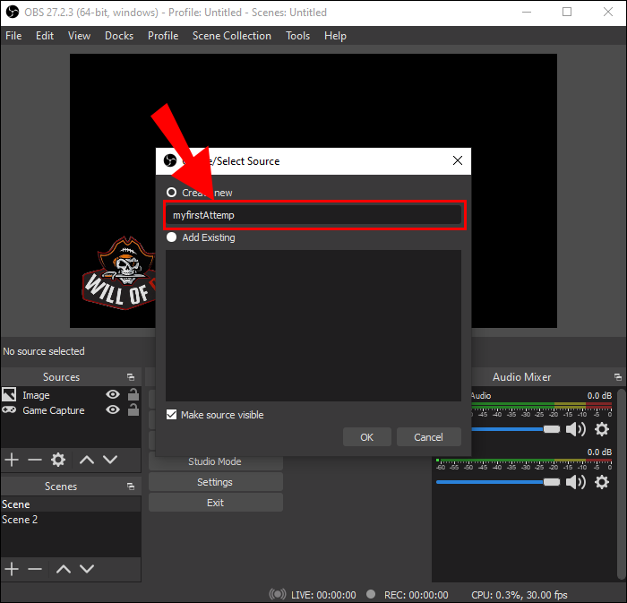 Select your capture device name from the ‘Device' drop-down menu.