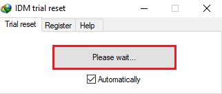 enable the "Automatically check" option within the tool to ensure that the IDM trial reset occurs automatically.