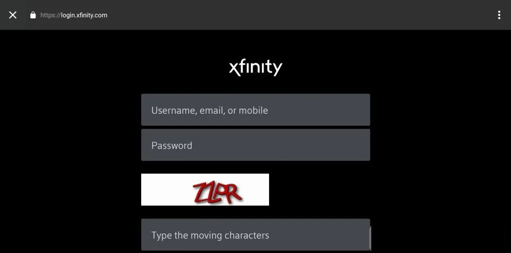 After the app opens, click Get Started and put in your Xfinity Stream log in details to start enjoying the services.