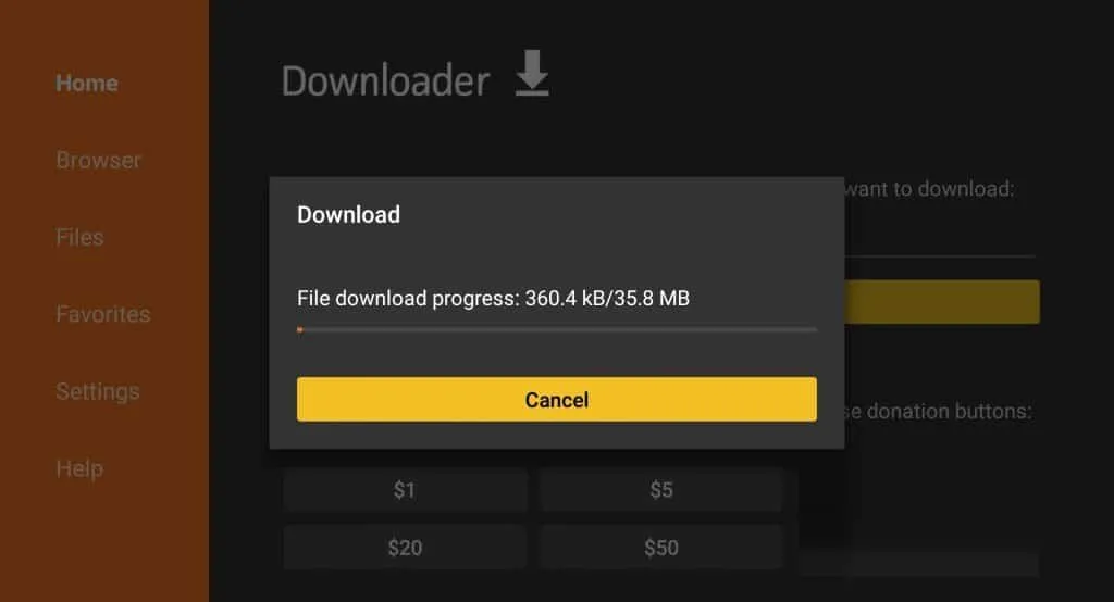Now enter the Xfinity stream URL (it is possible to search on the web ) about the app search box and click the' button.