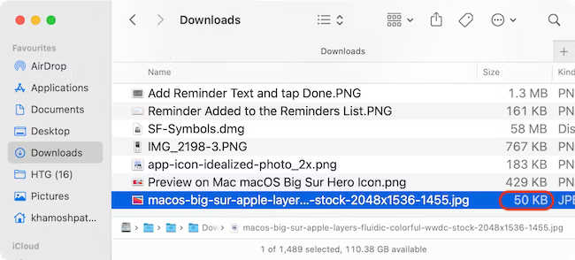 With a preset size, the OS calculates an approximate file size for you.