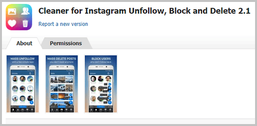 First Download & Install: Cleaner for the Instagram app on your Android apparatus.