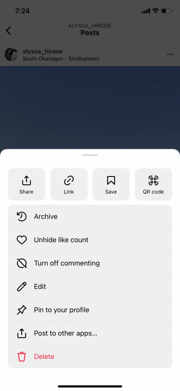 Once you have selected the photo, tap the '3 vertical dots' icon from the top of the photo and go with the 'Delete' alternative.