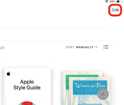 Tap Edit at the upper right corner, as shown below.