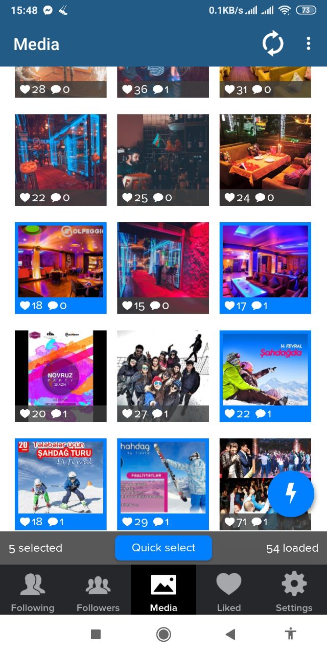 Tap on 'Media' from underneath pub --> find the photos/videos you would like to delete or Harness on 'Quick Select' blue button to select all' each of the networking files.