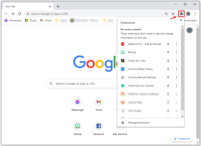 Disable Extensions and Plugins