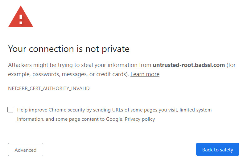 What is Connection is Not Private Error