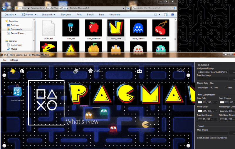 Choose your background image, icons, music, and colors.