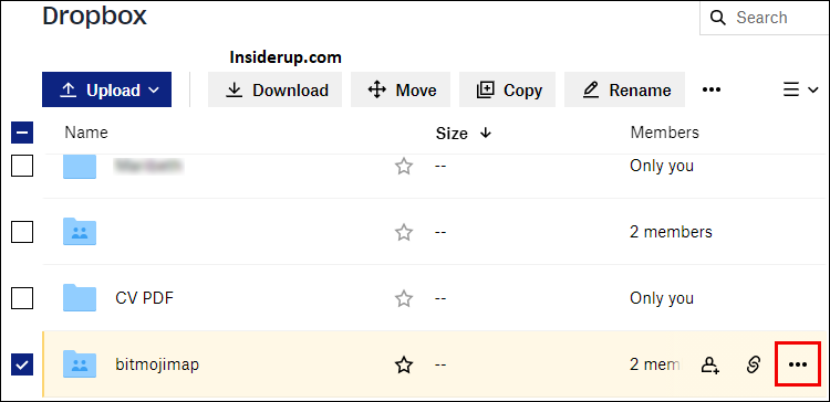 Click the Ellipsis (…) at the top of the file list.