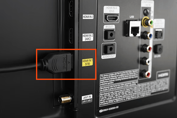 Connect the other end of the HDMI cable to the HDMI port on your TV: