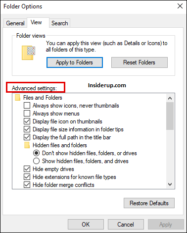 Go to “Advanced Settings.”