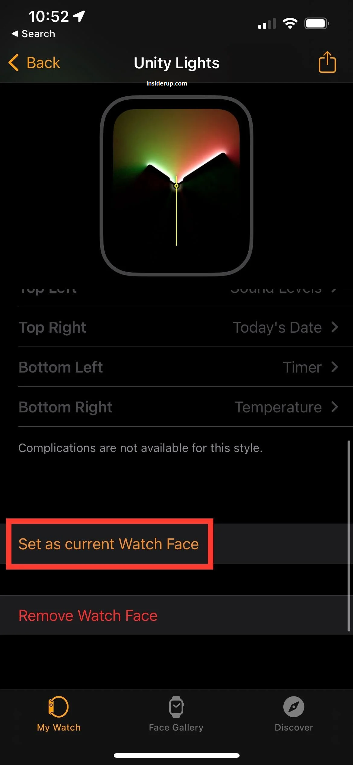 On iPhone, use the Watch app to access even more customization options.