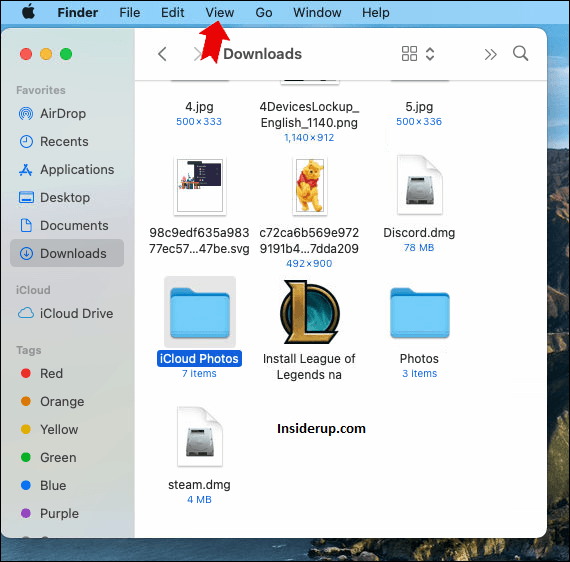 On the menu bar, click on “View.”