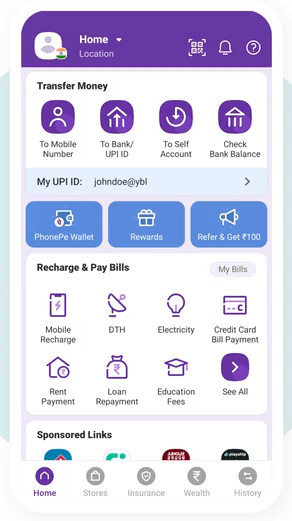 Again, open the PhonePe application.
