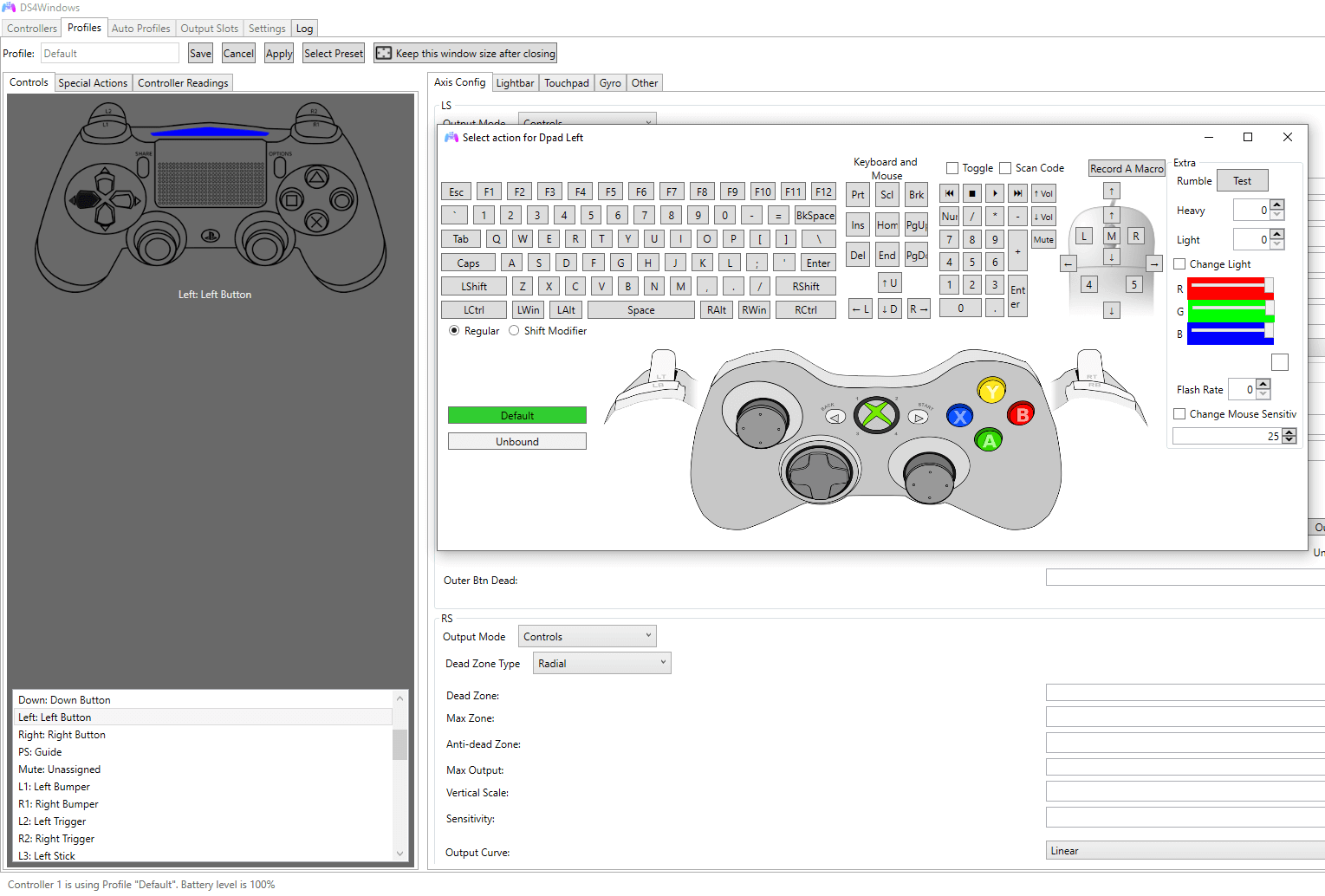 Press and hold the "Options" button on your controller to bring up the settings quick menu.