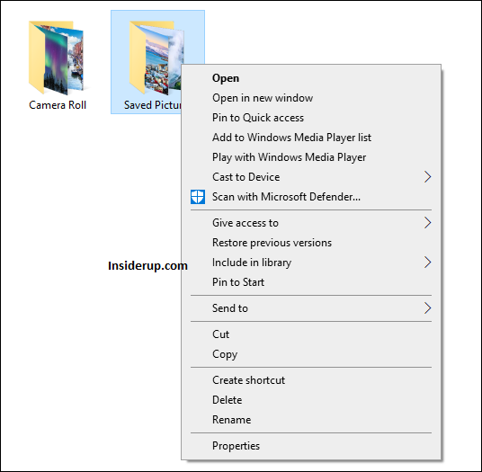 Right-click on the folder you want to view the size in File Explorer.