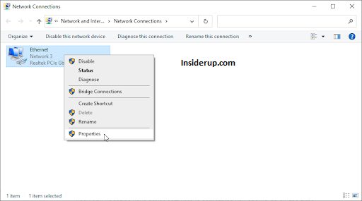 Right-click your network adapter and select Properties.