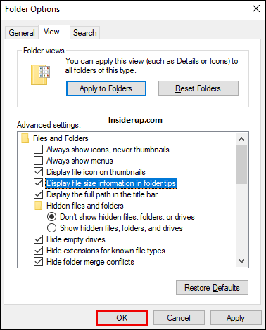 Select “OK” and your changes will be saved.