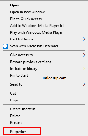 Select “Properties.