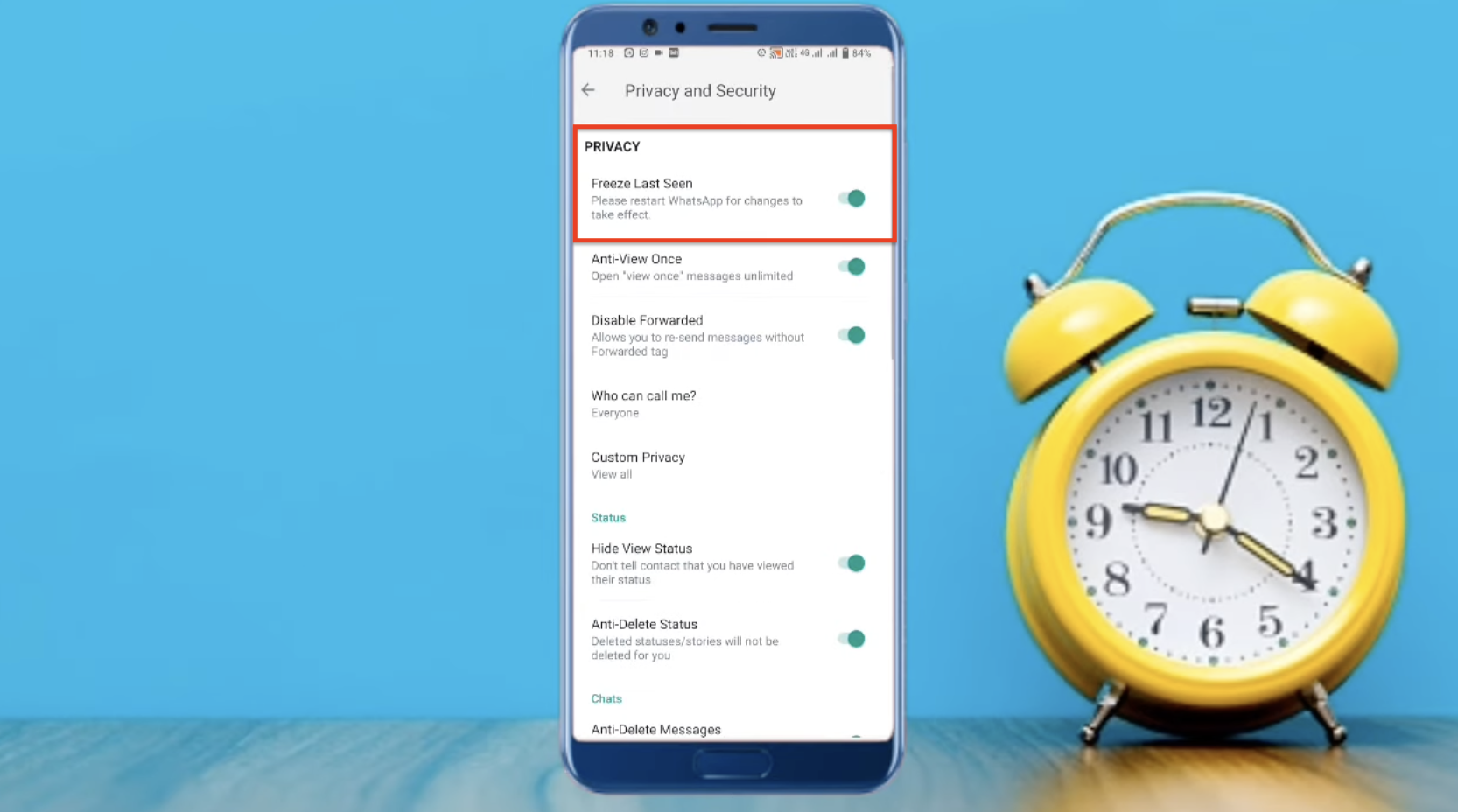 Hiding Last Seen and Online Status from Specific Contacts in FMWhatsApp