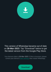 This Version Of Whatsapp Became out Of Date