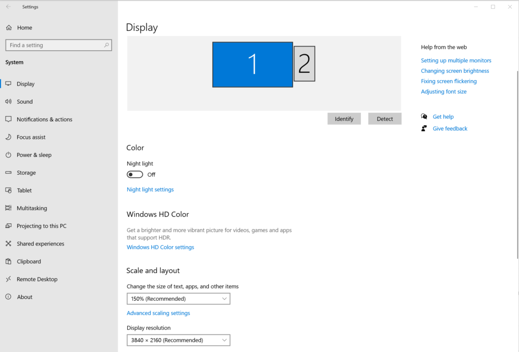 Configuring Display Settings in Windows