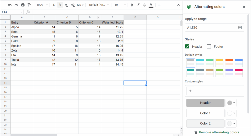 Why Color Every Other Row in Google Sheets?